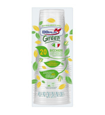 Bicchiere birra in PLA - 390 ml - trasparente - Dopla Green - conf. 20 pezzi