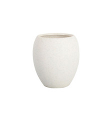 Bicchiere porta spazzolini linea Stone - bianco - King Collection