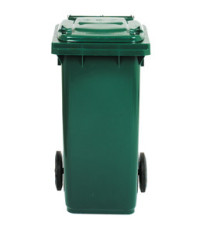 Bidone carrellato - 48x55x93 cm - 120 L - verde scuro - Mobil Plastic