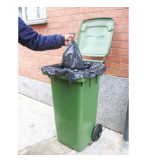 Bidone carrellato - 48x55x93 cm - 120 L - verde scuro - Mobil Plastic