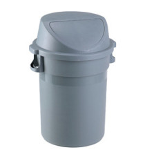 Bidone Maxipush - diametro 55,5 cm - altezza 78 cm - PPL - 80 L - grigio - Medial