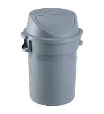 Bidone Maxipush - diametro 55,5 cm - altezza 78 cm - PPL - 80 L - grigio - Medial