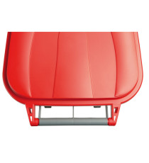 Bidone mobile - 49x54x85 cm - con chiusura a clip - 100 L - grigio/rosso - Mobil Plastic