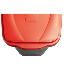 Bidone mobile - 49x54x85 cm - con chiusura a clip - 100 L - grigio/rosso - Mobil Plastic