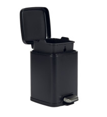 Bidone Pico - con pedale e vaschetta - 4 L - nero satinato - Perfetto