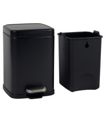 Bidone Pico - con pedale e vaschetta - 4 L - nero satinato - Perfetto