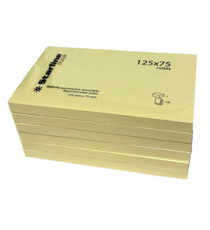 Blocchetto biglietti adesivi - giallo - 75 x 125mm - 70gr - 100 fogli - Starline