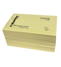 Blocchetto biglietti adesivi - giallo - 75 x 125mm - 70gr - 100 fogli - Starline