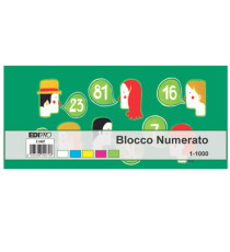 Blocchi numerati (1/1000) - 5 colori assortiti - 6 x 13 cm - Edipro