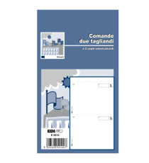 Blocco comande a 2 tagliandi - 25/25 fogli autoricalcanti - 17 x 9,9cm - Edipro