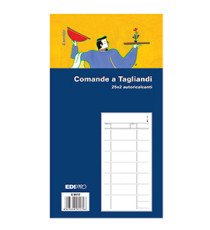Blocco comande a 7 tagliandi - 25/25 fogli autoricalcanti - 22 x 10cm - Edipro