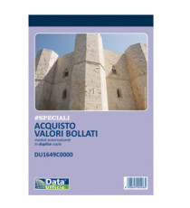 Blocco distinta acquisto carte valori - 50/50 copie autoricalcanti - 21,5 x 14,8 cm -DU1649C0000 - Data Ufficio