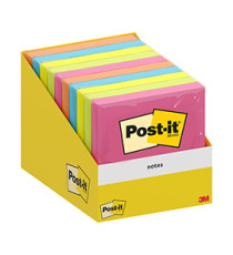 Blocco foglietti Post-it  - 76 x 76 mm - colori assortiti - 100 fogli - Post-it - conf. 10 blocchi