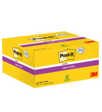 Blocco foglietti Post-it Super Sticky - 622-SSCY-VP24-EU - 47,6 x 47,6 mm - giallo Canary - 90 fogli - Post-it - conf. 2