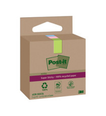 Blocco foglietti Post-it SuperSticky Green - 622R-SS3COL - 47,6 x 47,6 mm - carta riciclata - colori pastello assortiti