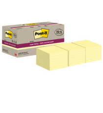 Blocco foglietti Post-it SuperSticky Green - 654R-SSCY14+4 - 76 x 76 mm - carta riciclata - giallo Canary - 70 fogli - P