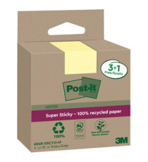 Blocco foglietti Post-it SuperSticky Green - 654R-SSCY3+1 - 76 x 76 mm - carta riciclata - giallo Canary - 70 fogli - Po
