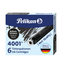 Cartucce inchiostro 4001 (TP/6) -  lunghezza 39mm - nero - Pelikan  - conf. 6 pezzi
