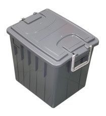 Cassa multiuso - con coperchio e manici - 38 x 28 x 30 cm - 20 L - PP - grigio scuro/grigio chiaro - Mobil Plastic