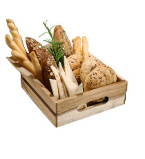 Cassetta per alimenti - 20 x 20 x 7 cm - legno di acacia - Leone