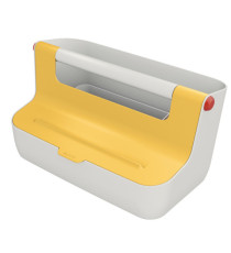 Cassetta portaoggetti Cosy - con maniglia - giallo - Leitz