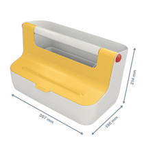 Cassetta portaoggetti Cosy - con maniglia - giallo - Leitz