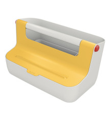 Cassetta portaoggetti Cosy - con maniglia - giallo - Leitz