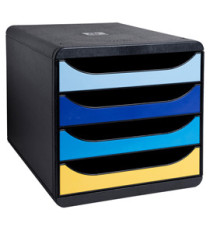 Cassettiera Big Box Bee Blue - 4 cassetti A4 - nero/multicolore - Exacompta