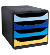 Cassettiera Big Box Bee Blue - 4 cassetti A4 - nero/multicolore - Exacompta
