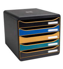 Cassettiera Big Box Plus NeoDeco -  5 cassetti - 34,7 x 27,8 x 26,7 cm - multicolore - Exacompta
