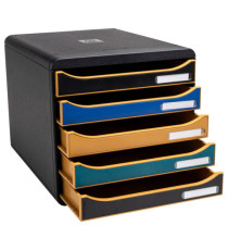 Cassettiera Big Box Plus NeoDeco -  5 cassetti - 34,7 x 27,8 x 26,7 cm - multicolore - Exacompta