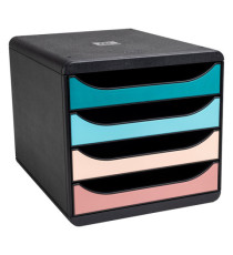 Cassettiera Big Box Skandi - 4 cassetti - 34,7 x 27,8 x 26,7 cm - multicolore - Exacompta