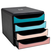 Cassettiera Big Box Skandi - 4 cassetti - 34,7 x 27,8 x 26,7 cm - multicolore - Exacompta