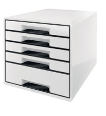 Cassettiera Drawer Cabinet Cube 5 - 28,7 x 27 x 36,3 cm - bianco - Leitz