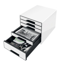 Cassettiera Drawer Cabinet Cube 5 - 28,7 x 27 x 36,3 cm - bianco - Leitz