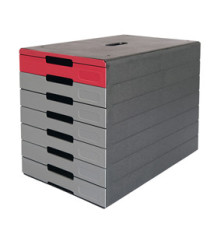 Cassettiera Idealbox Pro 7 - 7 cassetti - 36,5 x 32,2 x 25 cm - rosso - Durable