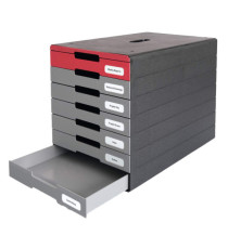 Cassettiera Idealbox Pro 7 - 7 cassetti - 36,5 x 32,2 x 25 cm - rosso - Durable