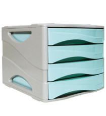 Cassettiera Keep Colour Pastel - 25 x 32 cm - cassetti 5 cm - grigio/azzurro - Arda