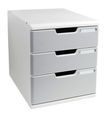 Cassettiera Modulo A4 - 28,8 x 32 x 35 cm - 3 cassetti - grigio/granito - Exacompta