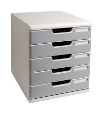 Cassettiera Modulo A4 - 28,8 x 32 x 35 cm - 5 cassetti - grigio/granito - Exacompta