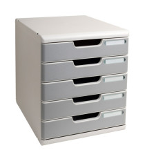 Cassettiera Modulo A4 - 28,8 x 32 x 35 cm - 5 cassetti - grigio/granito - Exacompta