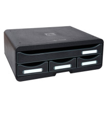 Cassettiera Toolbox  - 27 x 35,5 x 13,5 cm - 4 cassetti - nero - Exacompta