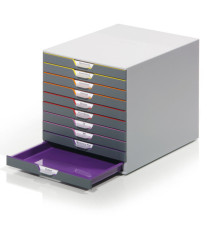 Cassettiera Varicolor - 28 x 35,6 x 29,2 cm - 10 cassetti - Durable