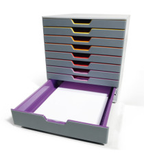 Cassettiera Varicolor - 28 x 35,6 x 29,2 cm - 10 cassetti - Durable