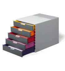 Cassettiera Varicolor - 28 x 35,6 x 29,2 cm - 5 cassetti - Durable
