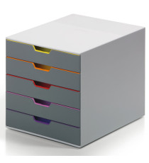 Cassettiera Varicolor - 28 x 35,6 x 29,2 cm - 5 cassetti - Durable