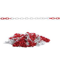 Catena segnaletica - 25 m - materiale plastico - bianco/rosso - Valex