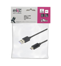 Cavo USB - 2.0 A/C - 100W - 480Mbps - 1 mt - MKC Melchioni