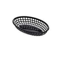 Cestino americano ovale - in plastica - 27,5 x 17,5 x 4 cm - nero - Leone