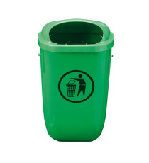 Cestino gettacarte Classic - da esterni - 40,4 x 34,8 x 74,5 cm - 50 L - PP - verde - Medial